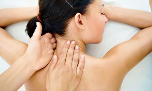 Cervical column massage for osteochondosis